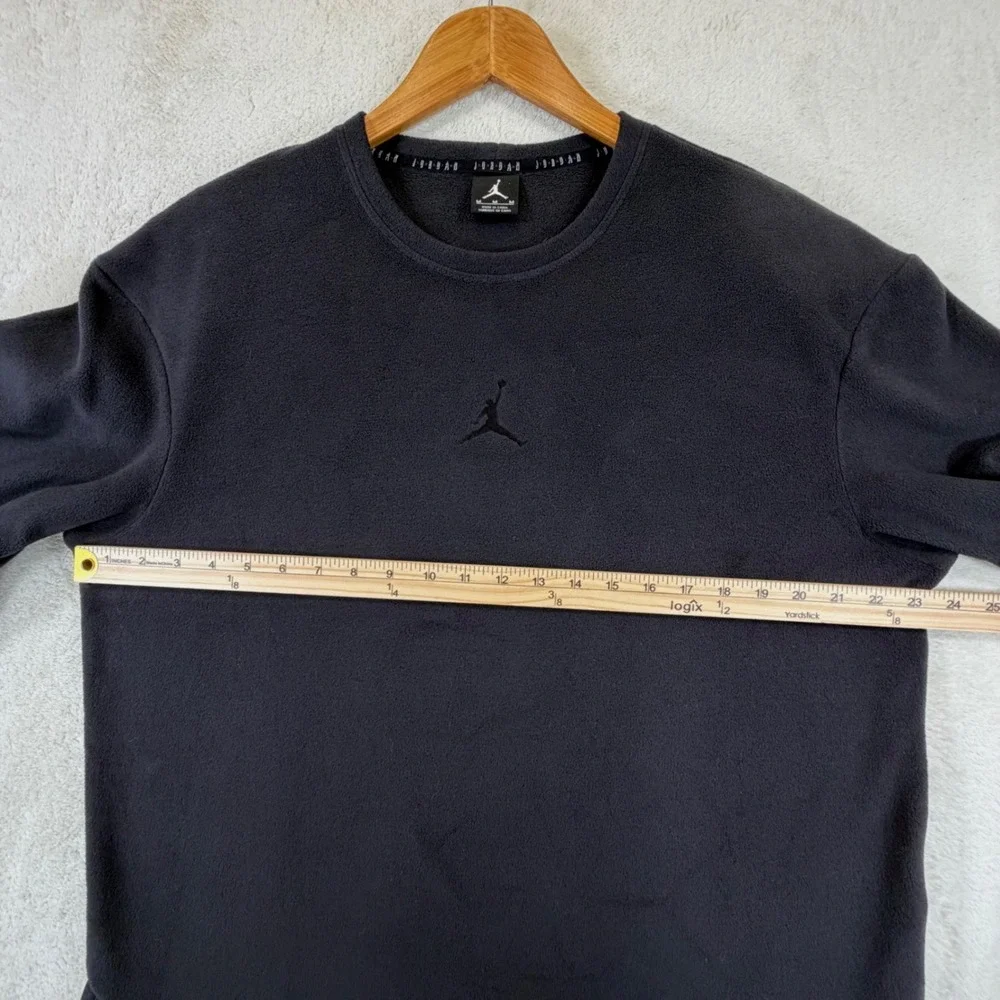 Vintage 2000s Jordan Fleece Shirt Mens M Black Tonal Jumpman 244143-655 Y2K-RARE